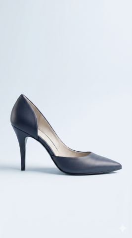 Hakiki Deri Mat Lacivert Stiletto