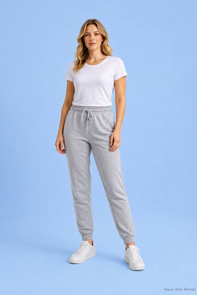 Gri Eşofman Altı Penye Pantalon
