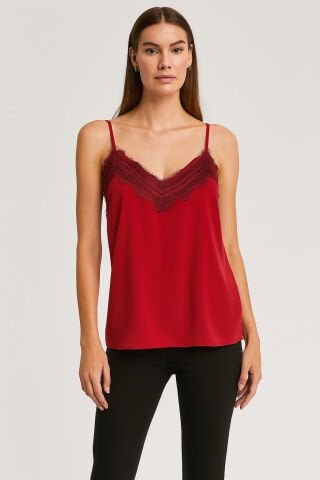 BORDO SATEN İNCE ASKILI ATLET