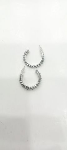 Halka Kristal Taşlı Çelik Küpe
