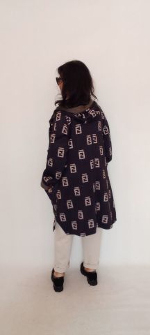 Hakiki Deri  Kemik Rengi Sedef Kapşonlu Çift Taraflı Pardesü Havasında  Kaban