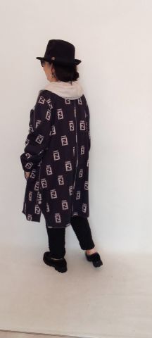 Hakiki Deri  Kemik Rengi Sedef Kapşonlu Çift Taraflı Pardesü Havasında  Kaban