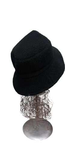 Siyah Peluş Kumaş Balıkçı Modeli Şapka