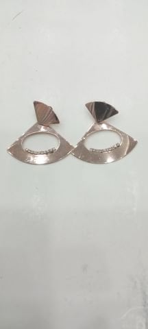 Rose Rengi Taşlı Yelpaze Modeli Küpe