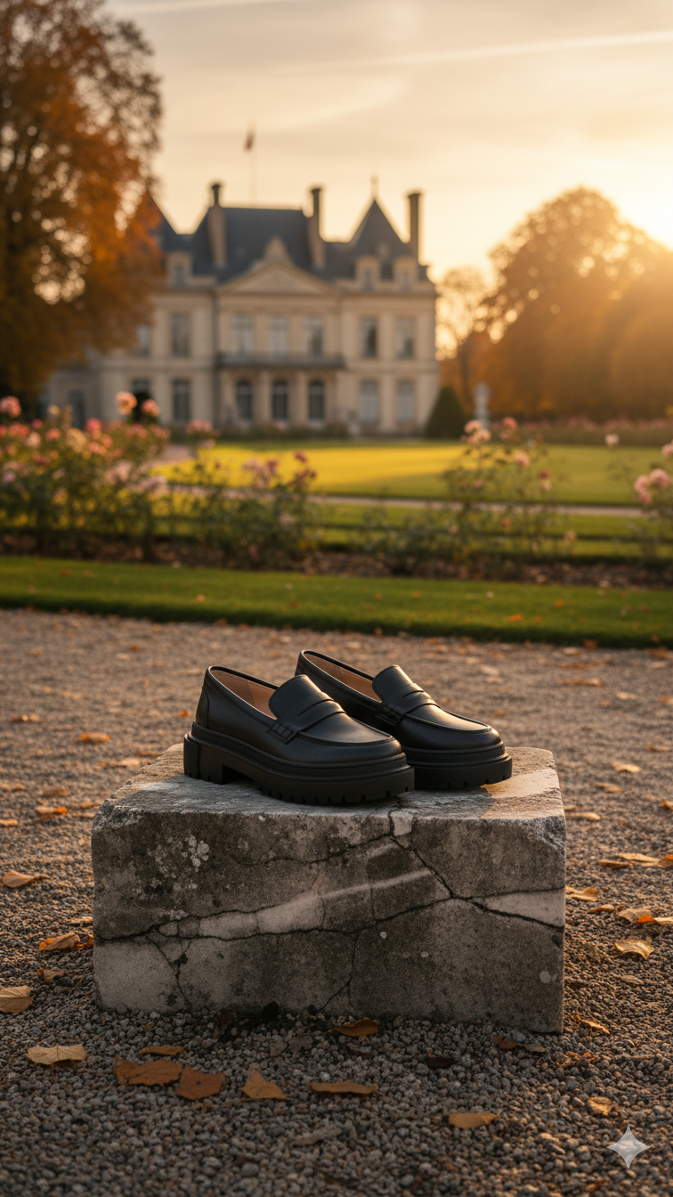 Siyah Hakiki Deri Kalın Tabanlı Ortopedik Kolej Ayakkabı