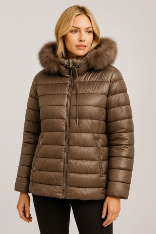 İtalyan Üstü  Kaşmir  İçi Şişme Ve  Kapşonlu Kaban