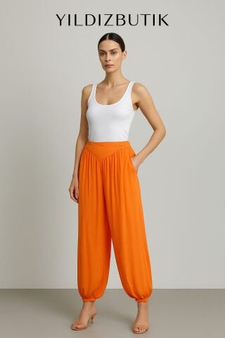 İtalyan   Cotton Oranj Şalvar