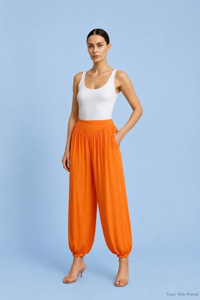 İtalyan   Cotton Oranj Şalvar