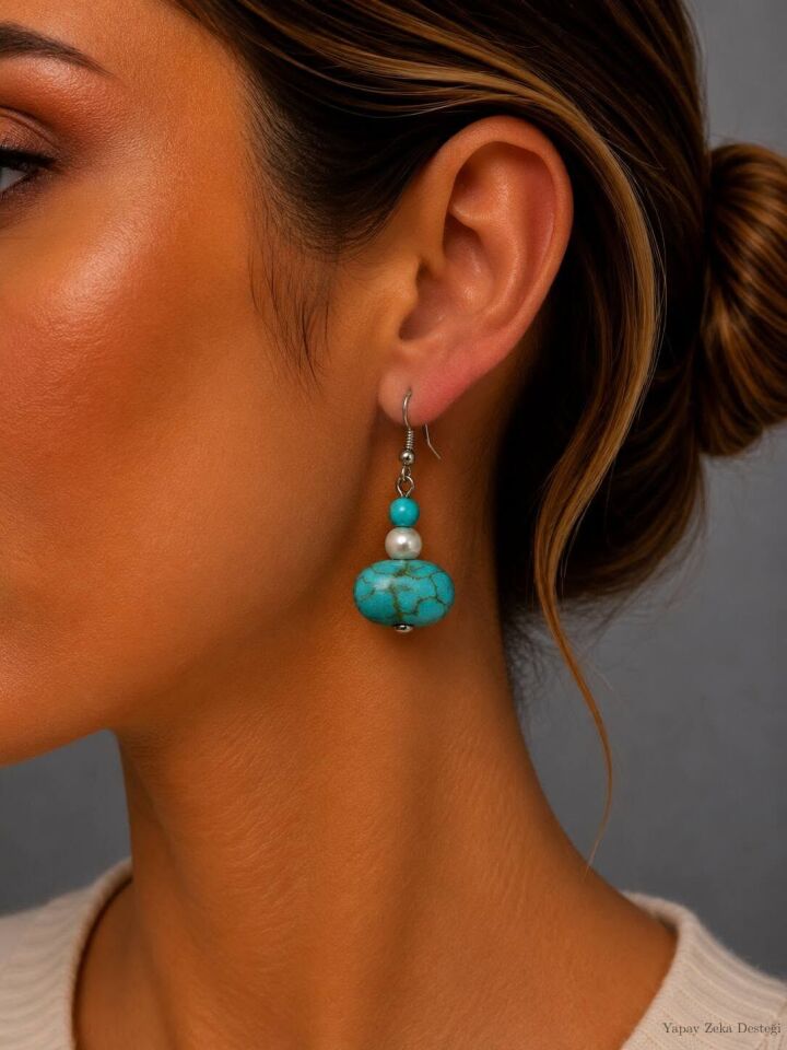 Boncuklu Mint Küpe 72