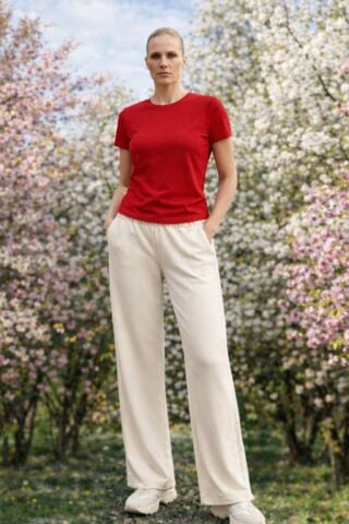 Kemik Rengi Yanları Dantel İtalyan Cotton Eşofman Altı