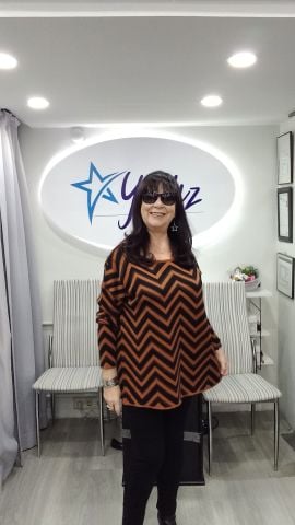 Büyük Beden Siyah Diagonal Taba Çizgili Triko Kazak