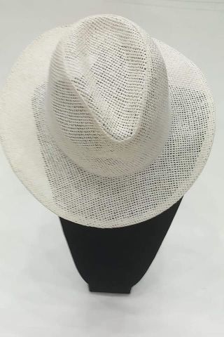 Beyaz Hasır Kovboy Modeli Şapka