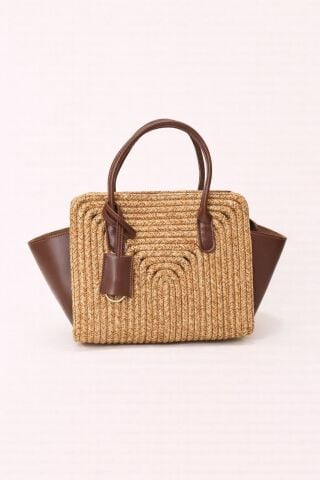 Hasır Kominli Tasarım El Çantası